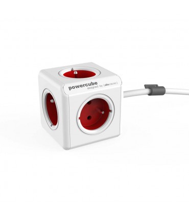 تبدیل برق allocacoc مدل PowerCube Extended 3m رنگ قرمز