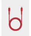 کابل شارژ USB-C به لایتنینگ Energea مدل Fibratough 1.5m-قرمز
