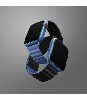 بند دورو اپل واچ  یونیک مدل Uniq Revix Reversible 42/44/45mm-مشکی/آبی-REVBLUBLK