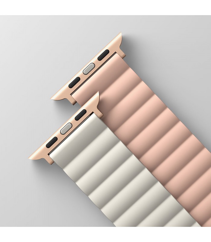بند دورو اپل واچ  یونیک مدل Uniq Revix Reversible 38/40/41mm-صورتی/بژ-REVPNKBEG
