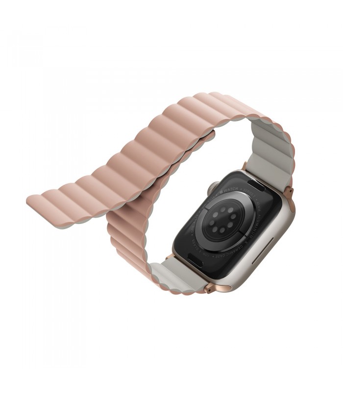 بند دورو اپل واچ  یونیک مدل Uniq Revix Reversible 38/40/41mm-صورتی/بژ-REVPNKBEG