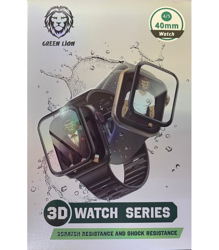 گلس اپل واچ گرین مناسب Apple Watch Series 4/5/6/SE 40mm مدل Green HD Glass 3D