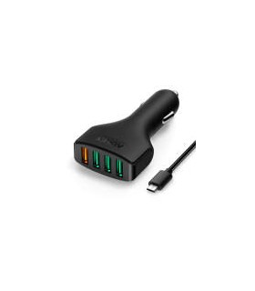 شارژر فندکی ۴ پورت ۵۵.۵ وات آکی مدل Aukey CC-T9