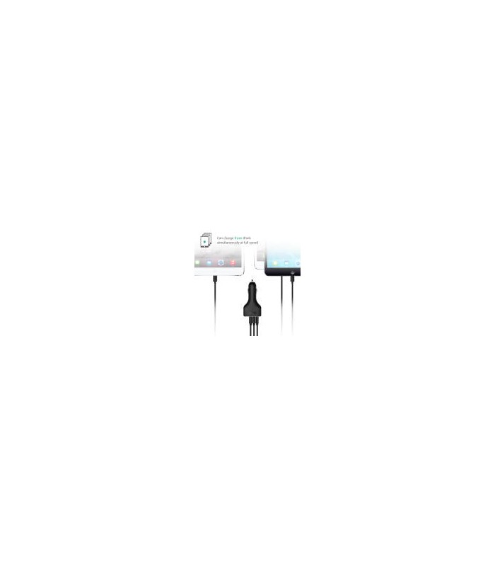 شارژر فندکی ۴ پورت ۵۵.۵ وات آکی مدل Aukey CC-T9