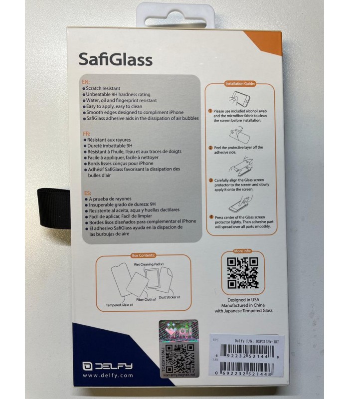 گلس محافظ نمایشگر دلفی مناسب iPhone 13 Pro Max مدل Delfy SafiGlass