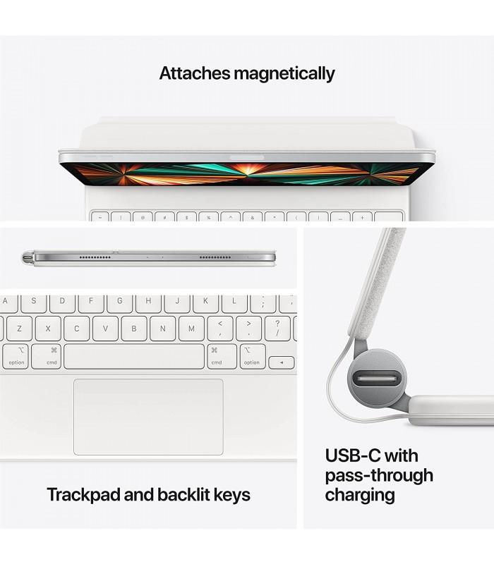 مجیک کیبورد آیپد پرو و ایر ۱۱ اینچ اپل مدل Magic Keyboard-سفید