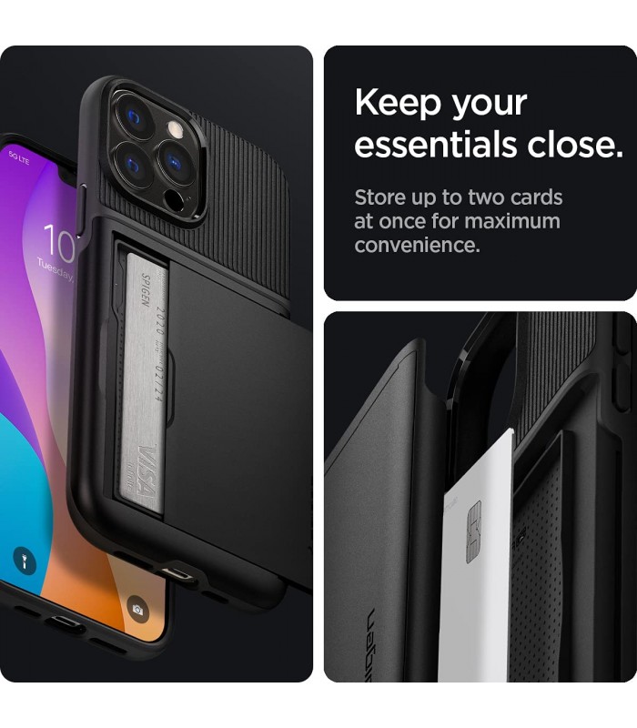 کیس اسپیگن Spigen مدل Slim Armor CS مناسب iPhone 13 Pro Max-مشکی-ACS03218