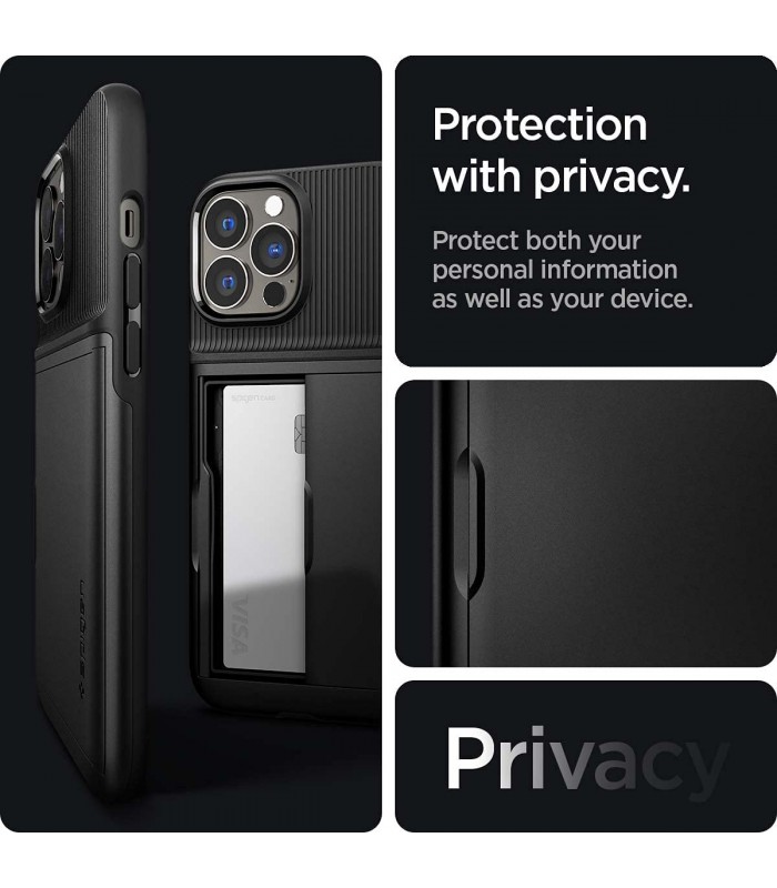 کیس اسپیگن Spigen مدل Slim Armor CS مناسب iPhone 13 Pro Max-مشکی-ACS03218