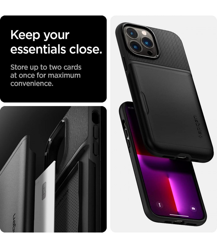 کیس اسپیگن Spigen مدل Slim Armor CS مناسب iPhone 13 Pro-مشکی-ACS03274