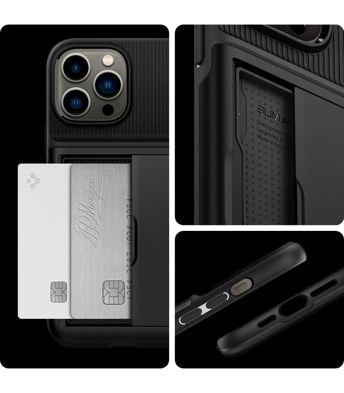 کیس اسپیگن Spigen مدل Slim Armor CS مناسب iPhone 13 Pro-مشکی-ACS03274