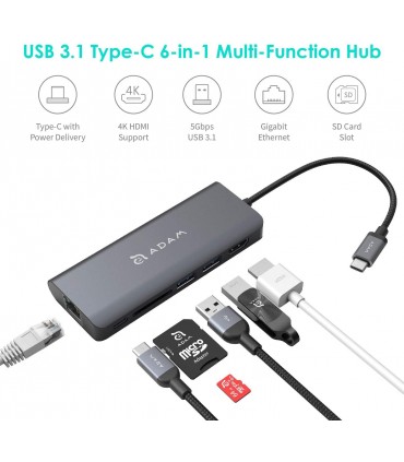 هاب ۶ در ۱ آدام المنتس مدل Adam Elements CASA Hub A01