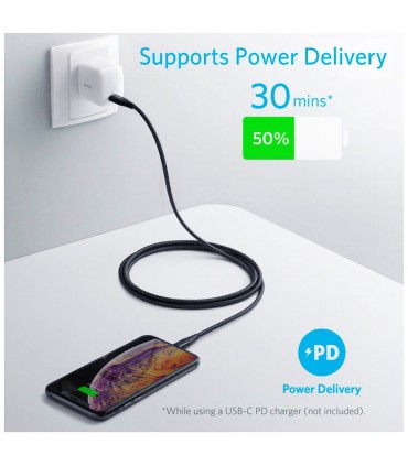 کابل کنفی ۱۸۰ سانتی متری انکر مدل Anker PowerLine+II A8653H11