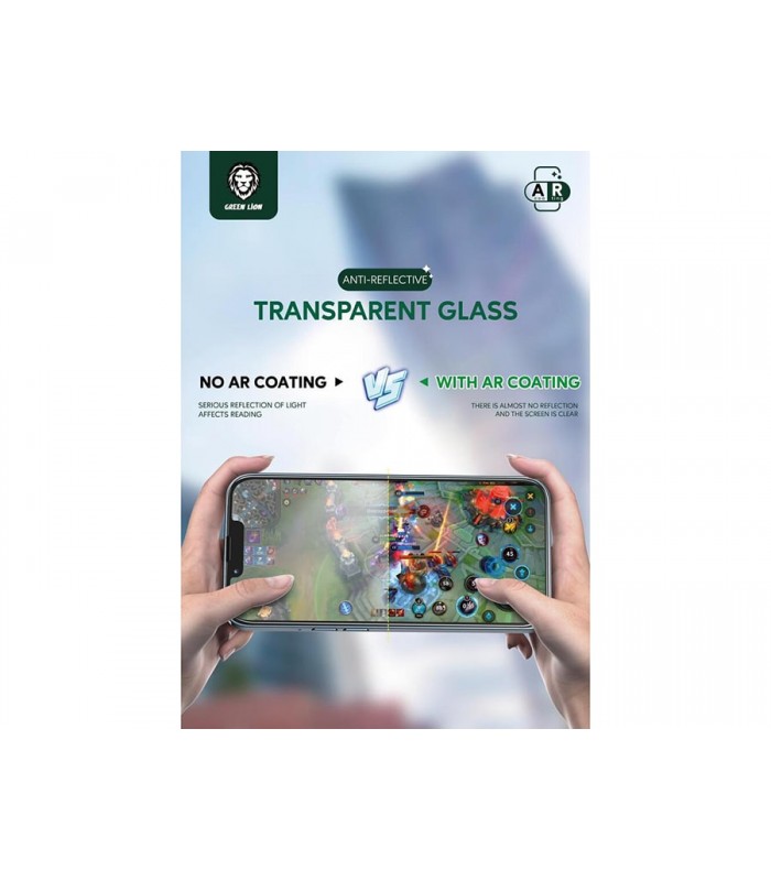 گلس آنتی رفلکس گرین مدل Anti-Reflective Transparent Glass مناسب برای گوشی 13/13 Pro/14