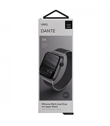 بند اپل واچ‌ میلانس لوپ یونیک مدل UNIQ Dante Steel Strap 41/40/38mm-گرافیت-DANGRP