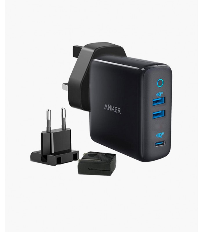 شارژر دیواری ۳ پورت انکر مدل Anker PowerPort III 65W A2033H11-مشکی