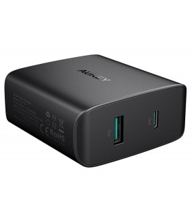 شارژر دیواری ۲ پورت آکی مدل Aukey Amp USB-C PA-BY10