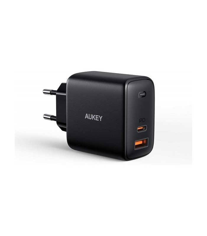 شارژر دیواری ۲ پورت ۶۵ وات آکی مدل Aukey Omnia Mix 65W PA-B3-مشکی