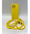 کیس محافظ بند دار مناسب iPhone 13 Pro-زرد با بند زرد