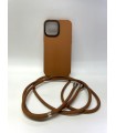کیس محافظ بند دار مناسب iPhone 13 Pro Max-قهوه‌ای با بند قهوه‌ای