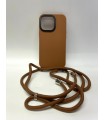 کیس محافظ بند دار مناسب iPhone 13 Pro-قهوه‌ای با بند قهوه‌ای
