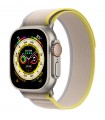 اپل واچ اولترا رنگ تیتانیوم با بند تریل لوپ زرد/بژ - سایز ۴۹ میلی‌متر