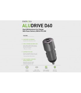 شارژر فندکی انرژیا مدل Energea AluDrive D60-۶۶ وات