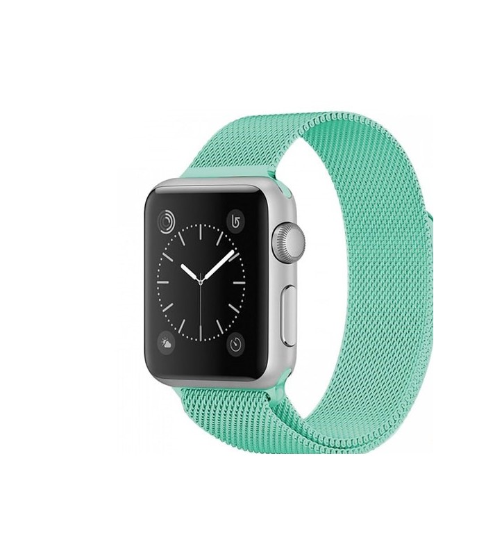 بند استیل اپل واچ مدل Milanese Loop رنگ فیروزه ای برای مدل‌های ۴۴ و ۴۲ میلی‌متر - مشابه اصلی