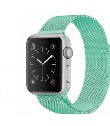 بند استیل اپل واچ مدل Milanese Loop رنگ فیروزه ای برای مدل‌های ۴۰ و ۳۸ میلی‌متر - مشابه اصلی