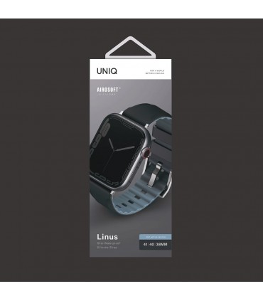 بند سیلیکونی اپل واچ یونیک مدل UNIQ Linus Airosoft رنگ مشکی سایز 38/40/41mm-LINUSBLK