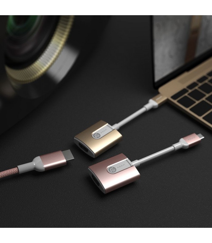 تبدیل USB-C به HDMI آدام المنتس مدل Adam Elements CASA H01 - رنگ طلایی