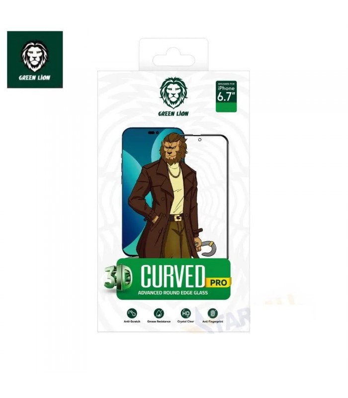 گلس شفاف گرین مدل 3D Curved Pro Glass مناسب برای گوشی 14 Pro