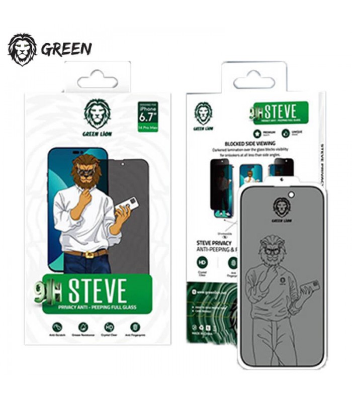 گلس شفاف گرین مدل Steve Privacy Glass مناسب برای گوشی 14 Pro Max