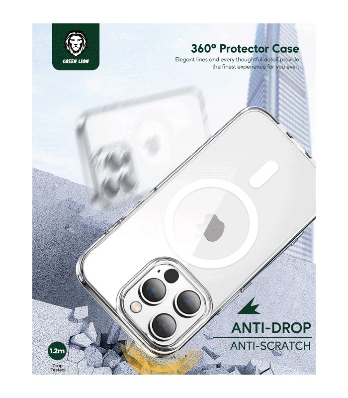 قاب مگ‌سیف گرین مناسب iPhone 14 Pro مدل Green Anti-Shock IMD MagSafe Case