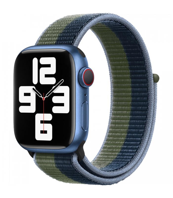 بند نایلون بافته شده اپل واچ  گرین مدل Green Woven Nylon 42/44/45mm-سبز/آبی