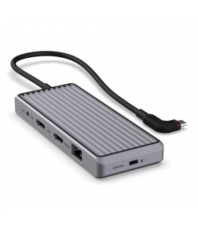 هاب شارژر ۱۰ در ۱ یونی سینک مدل UNISYNK 10 Port USB-C Docking Hub-کانکتور تکی