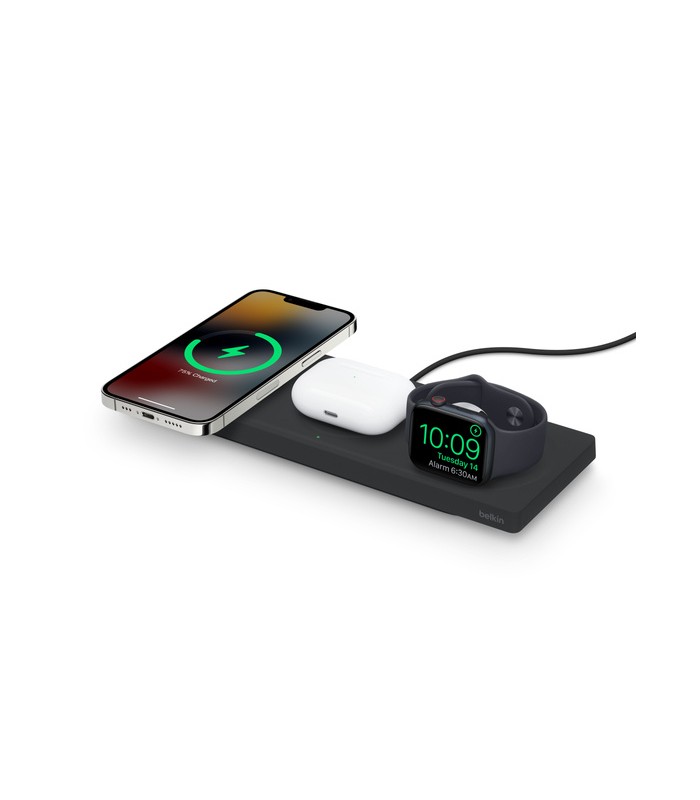 شارژر بی سیم مگ‌سیف ۳ در ۱ بلکین Belkin Boost Charge Pro 3 in 1 Wireless Charging Pad with MagSafe