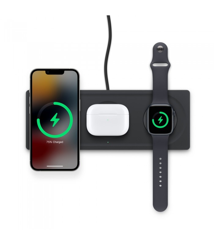 شارژر بی سیم مگ‌سیف ۳ در ۱ بلکین Belkin Boost Charge Pro 3 in 1 Wireless Charging Pad with MagSafe