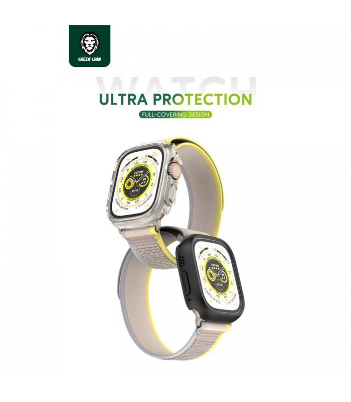کیس گلس‌دار اپل واچ ۴۹ میلی‌متری گرین مدل Green Guard Pro-شفاف
