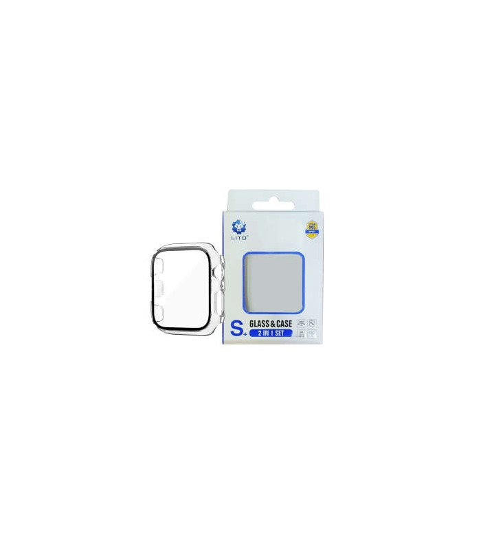 کیس و گلس اپل واچ لیتو مناسب Apple Watch 44mm مدل LITO Glass & Case-شفاف