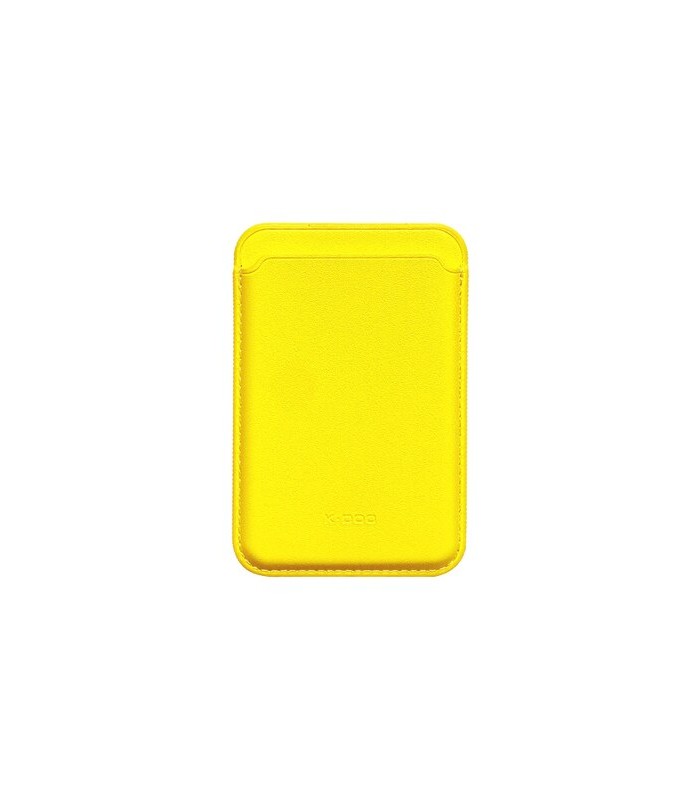 جاکارتی مگ سیف چرمی کی دو مدل K-Doo Leather Wallet MagSafe-زرد