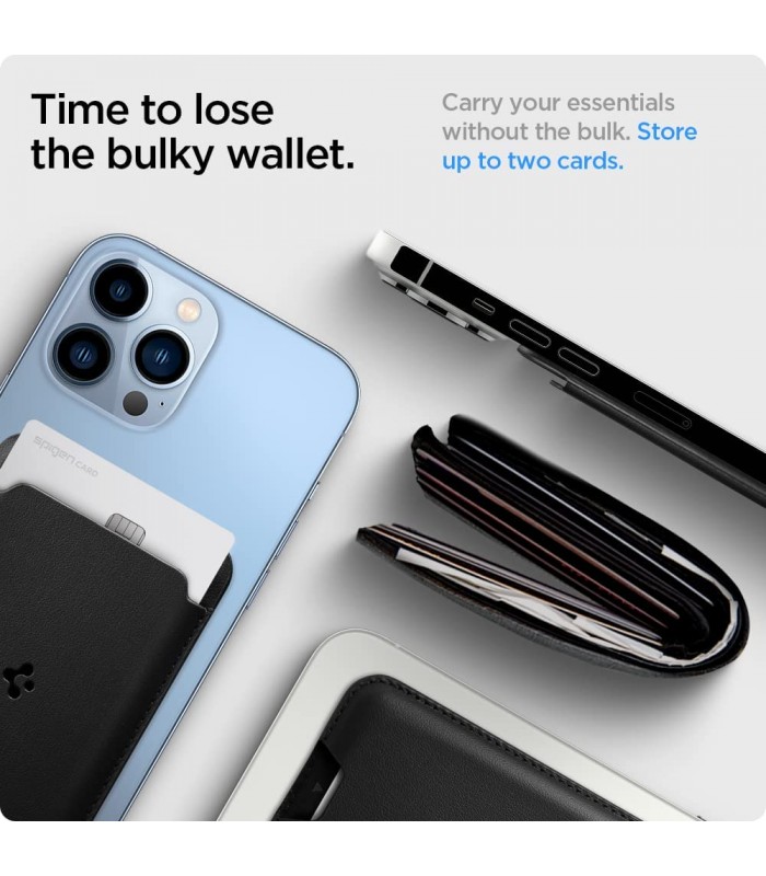 جاکارتی مگ سیف اسپیگن مدل Spigen Valentinus Card Holder-مشکی-AMP02284
