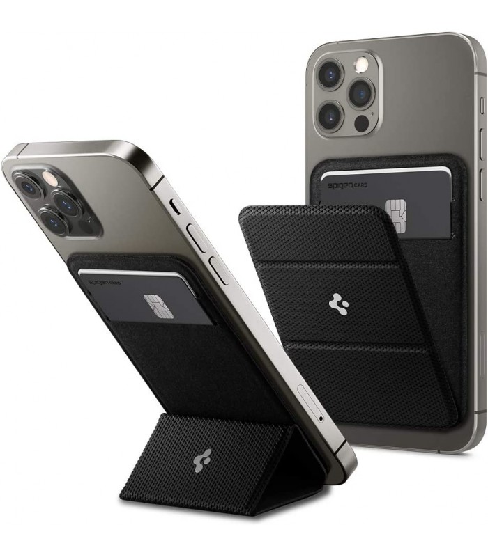 جاکارتی مگ سیف استند‌دار اسپیگن مدل Spigen Smart Fold Card Holder-مشکی-AMP02746
