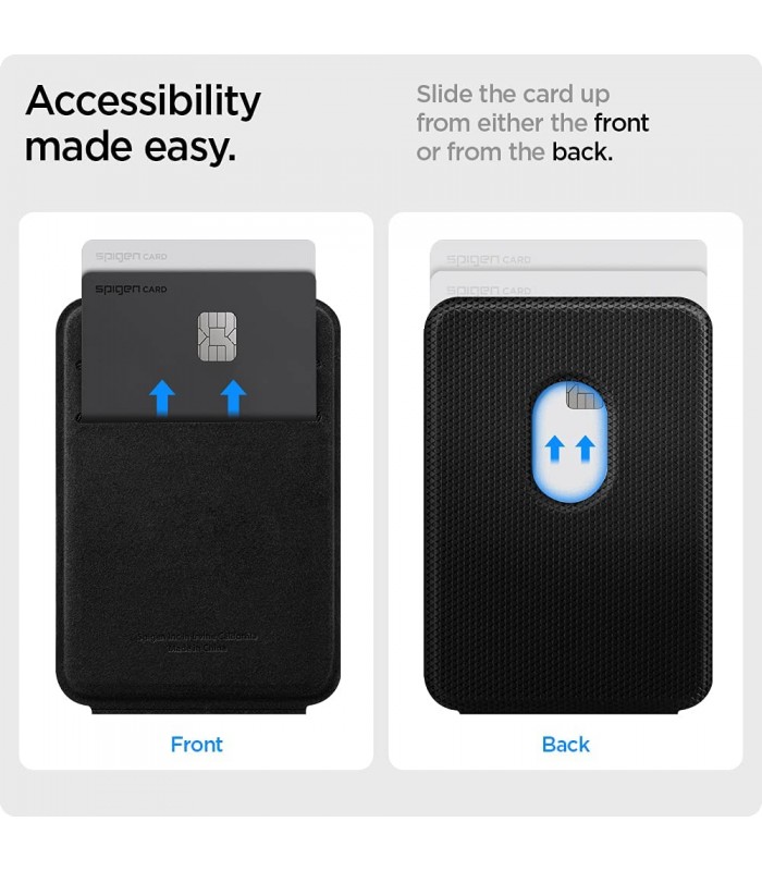 جاکارتی مگ سیف استند‌دار اسپیگن مدل Spigen Smart Fold Card Holder-مشکی-AMP02746
