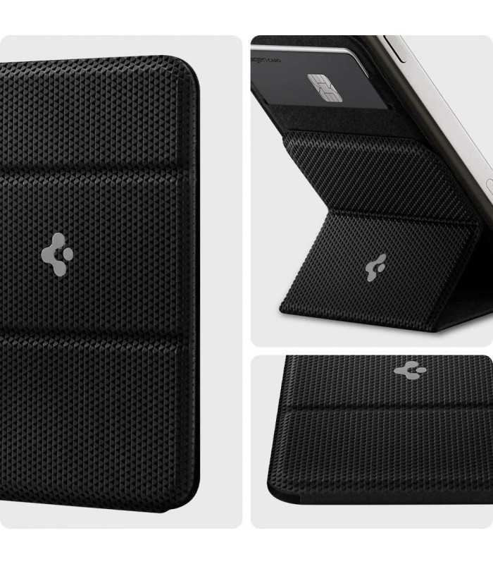 جاکارتی مگ سیف استند‌دار اسپیگن مدل Spigen Smart Fold Card Holder-مشکی-AMP02746