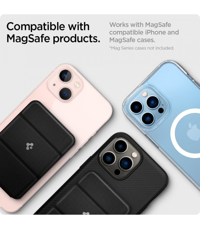 جاکارتی مگ سیف استند‌دار اسپیگن مدل Spigen Smart Fold Card Holder-مشکی-AMP02746