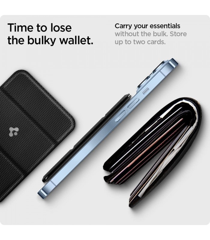 جاکارتی مگ سیف استند‌دار اسپیگن مدل Spigen Smart Fold Card Holder-مشکی-AMP02746