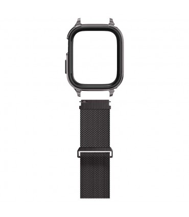 بند و کیس اپل واچ ۴۴/۴۵ میلی‌متری اسپیگن مدل Spigen Metal Fit Pro Case & WatchBand-خاکستری-ACS04585