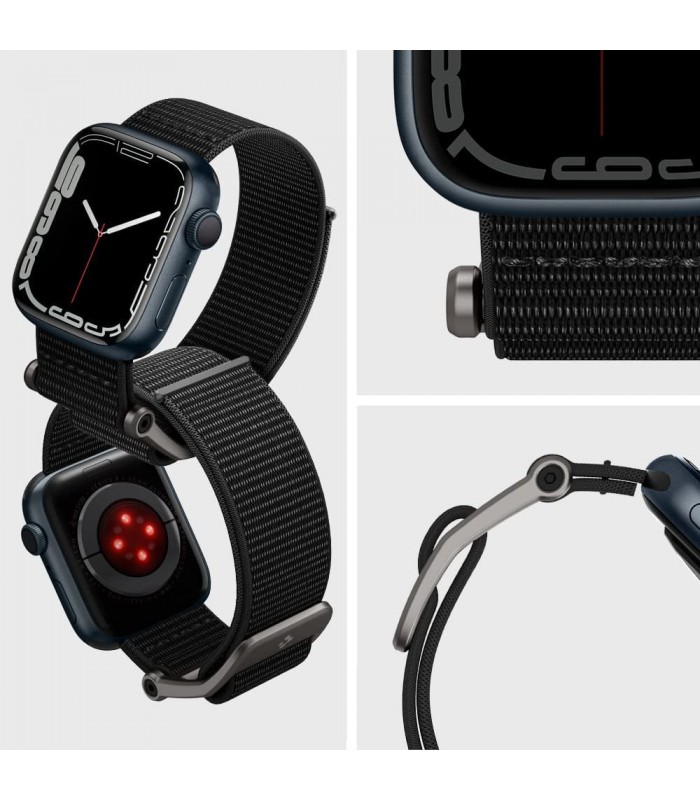 بند اپل واچ ۴۲/۴۴/۴۵/۴۹ میلی‌متری اسپیگن مدل Spigen DuraPro Flex WatchBand-مشکی-AMP02465