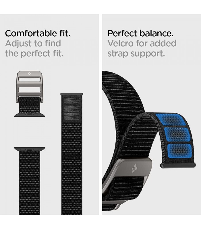 بند اپل واچ ۴۲/۴۴/۴۵/۴۹ میلی‌متری اسپیگن مدل Spigen DuraPro Flex WatchBand-مشکی-AMP02465