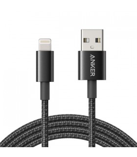 کابل شارژ ۱.۸ متری انکر مدل Anker New Nylon USB-A to Lightning-A8153-خاکستری